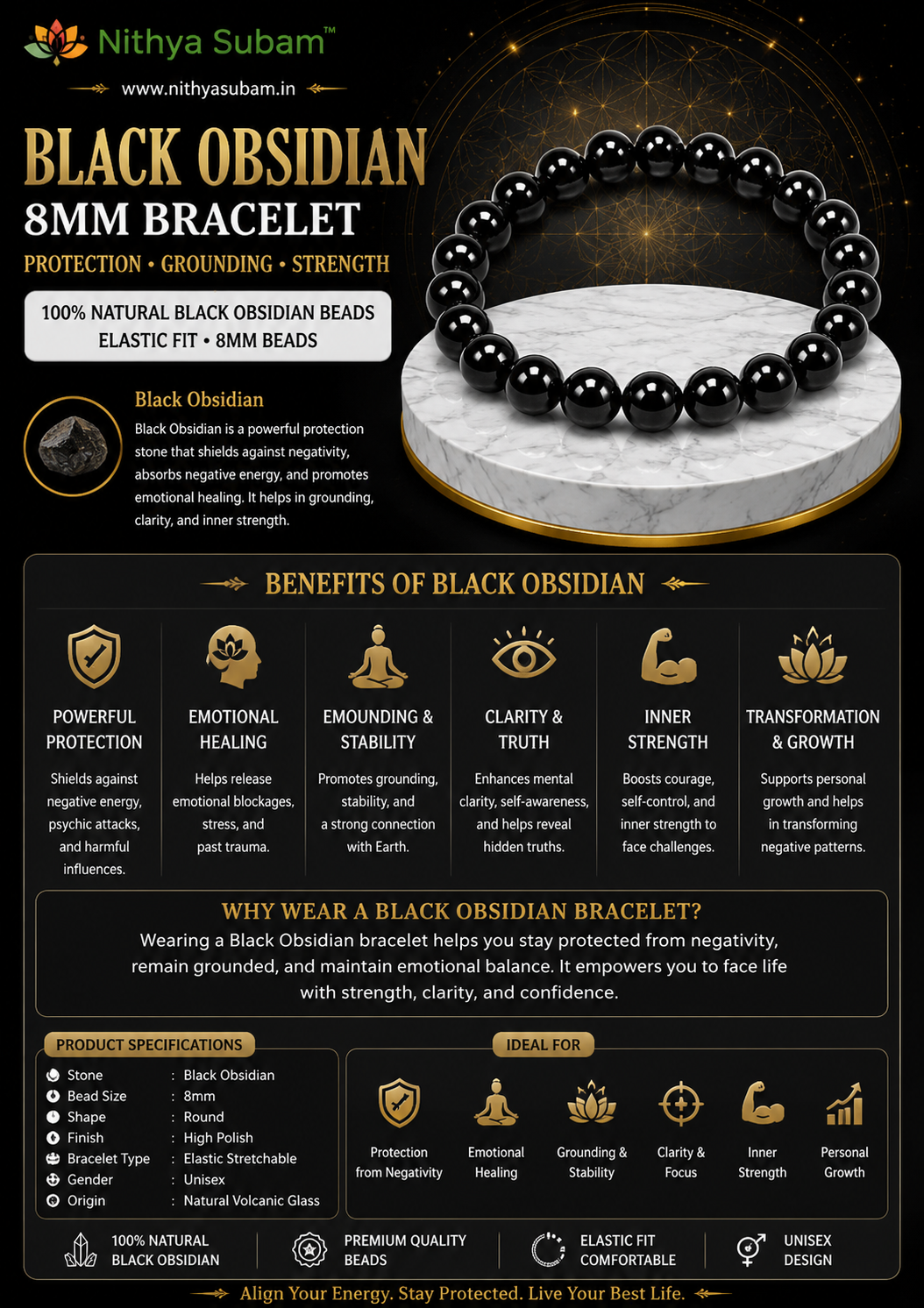 காதல் கைகூட & திருமண பந்தம் பலம்பெற Couple Crystal Bracelet Set | NithyaSubam - Image 2