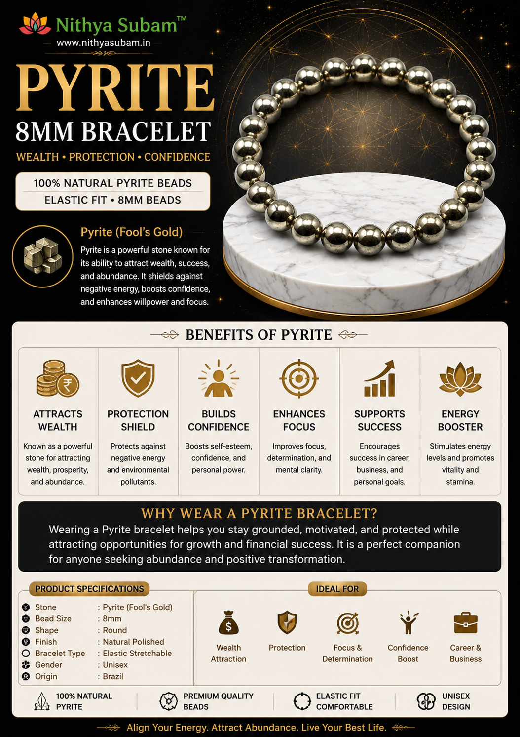 காதல் கைகூட & திருமண பந்தம் பலம்பெற Couple Crystal Bracelet Set | NithyaSubam - Image 3